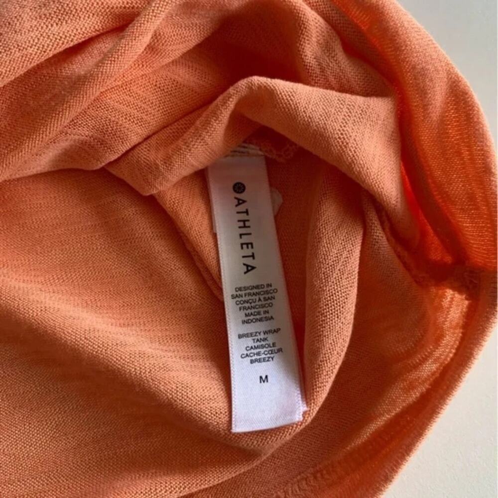 Athleta Women's Breezy Wrap Sleeveless Tank Camisole Top Orange Peach Size M - Picture 7 of 13